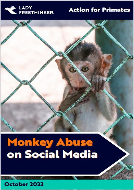 Cover, report on infant monkey abuse on social media